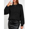 imagePRETTYGARDEN Womens Sweaters 2026 Fall Fashion Long Sleeve Crewneck Floral Knit Pullover Sweater Tops Winter ClothesBlack