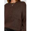 imagePRETTYGARDEN Womens Sweaters 2026 Fall Fashion Long Sleeve Crewneck Floral Knit Pullover Sweater Tops Winter ClothesBrown