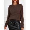 imagePRETTYGARDEN Womens Sweaters 2026 Fall Fashion Long Sleeve Crewneck Floral Knit Pullover Sweater Tops Winter ClothesBrown