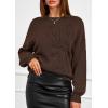 imagePRETTYGARDEN Womens Sweaters 2026 Fall Fashion Long Sleeve Crewneck Floral Knit Pullover Sweater Tops Winter ClothesBrown