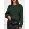 imagePRETTYGARDEN Womens Sweaters 2026 Fall Fashion Long Sleeve Crewneck Floral Knit Pullover Sweater Tops Winter ClothesDark Green