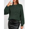 imagePRETTYGARDEN Womens Sweaters 2026 Fall Fashion Long Sleeve Crewneck Floral Knit Pullover Sweater Tops Winter ClothesDark Green