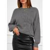 imagePRETTYGARDEN Womens Sweaters 2026 Fall Fashion Long Sleeve Crewneck Floral Knit Pullover Sweater Tops Winter ClothesDark Grey