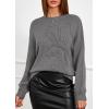 imagePRETTYGARDEN Womens Sweaters 2026 Fall Fashion Long Sleeve Crewneck Floral Knit Pullover Sweater Tops Winter ClothesDark Grey