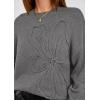 imagePRETTYGARDEN Womens Sweaters 2026 Fall Fashion Long Sleeve Crewneck Floral Knit Pullover Sweater Tops Winter ClothesDark Grey