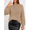 imagePRETTYGARDEN Womens Sweaters 2026 Fall Fashion Long Sleeve Crewneck Floral Knit Pullover Sweater Tops Winter ClothesKhaki