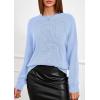 imagePRETTYGARDEN Womens Sweaters 2026 Fall Fashion Long Sleeve Crewneck Floral Knit Pullover Sweater Tops Winter ClothesLight Blue