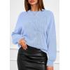 imagePRETTYGARDEN Womens Sweaters 2026 Fall Fashion Long Sleeve Crewneck Floral Knit Pullover Sweater Tops Winter ClothesLight Blue