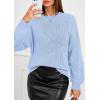 imagePRETTYGARDEN Womens Sweaters 2026 Fall Fashion Long Sleeve Crewneck Floral Knit Pullover Sweater Tops Winter ClothesLight Blue