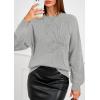 imagePRETTYGARDEN Womens Sweaters 2026 Fall Fashion Long Sleeve Crewneck Floral Knit Pullover Sweater Tops Winter ClothesLight Grey