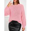 imagePRETTYGARDEN Womens Sweaters 2026 Fall Fashion Long Sleeve Crewneck Floral Knit Pullover Sweater Tops Winter ClothesPink
