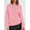imagePRETTYGARDEN Womens Sweaters 2026 Fall Fashion Long Sleeve Crewneck Floral Knit Pullover Sweater Tops Winter ClothesPink