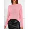 imagePRETTYGARDEN Womens Sweaters 2026 Fall Fashion Long Sleeve Crewneck Floral Knit Pullover Sweater Tops Winter ClothesPink