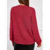 imagePRETTYGARDEN Womens Sweaters 2026 Fall Fashion Long Sleeve Crewneck Floral Knit Pullover Sweater Tops Winter ClothesRed