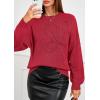 imagePRETTYGARDEN Womens Sweaters 2026 Fall Fashion Long Sleeve Crewneck Floral Knit Pullover Sweater Tops Winter ClothesRed