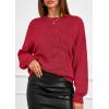 imagePRETTYGARDEN Womens Sweaters 2026 Fall Fashion Long Sleeve Crewneck Floral Knit Pullover Sweater Tops Winter ClothesRed