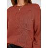 imagePRETTYGARDEN Womens Sweaters 2026 Fall Fashion Long Sleeve Crewneck Floral Knit Pullover Sweater Tops Winter ClothesRed Brown