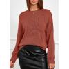 imagePRETTYGARDEN Womens Sweaters 2026 Fall Fashion Long Sleeve Crewneck Floral Knit Pullover Sweater Tops Winter ClothesRed Brown