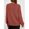 imagePRETTYGARDEN Womens Sweaters 2026 Fall Fashion Long Sleeve Crewneck Floral Knit Pullover Sweater Tops Winter ClothesRed Brown