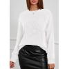 imagePRETTYGARDEN Womens Sweaters 2026 Fall Fashion Long Sleeve Crewneck Floral Knit Pullover Sweater Tops Winter ClothesWhite