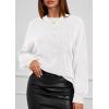 imagePRETTYGARDEN Womens Sweaters 2026 Fall Fashion Long Sleeve Crewneck Floral Knit Pullover Sweater Tops Winter ClothesWhite