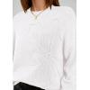 imagePRETTYGARDEN Womens Sweaters 2026 Fall Fashion Long Sleeve Crewneck Floral Knit Pullover Sweater Tops Winter ClothesWhite