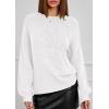 imagePRETTYGARDEN Womens Sweaters 2026 Fall Fashion Long Sleeve Crewneck Floral Knit Pullover Sweater Tops Winter ClothesWhite