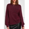 imagePRETTYGARDEN Womens Sweaters 2026 Fall Fashion Long Sleeve Crewneck Floral Knit Pullover Sweater Tops Winter ClothesWine Red
