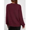 imagePRETTYGARDEN Womens Sweaters 2026 Fall Fashion Long Sleeve Crewneck Floral Knit Pullover Sweater Tops Winter ClothesWine Red