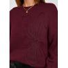 imagePRETTYGARDEN Womens Sweaters 2026 Fall Fashion Long Sleeve Crewneck Floral Knit Pullover Sweater Tops Winter ClothesWine Red