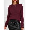 imagePRETTYGARDEN Womens Sweaters 2026 Fall Fashion Long Sleeve Crewneck Floral Knit Pullover Sweater Tops Winter ClothesWine Red