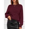 imagePRETTYGARDEN Womens Sweaters 2026 Fall Fashion Long Sleeve Crewneck Floral Knit Pullover Sweater Tops Winter ClothesWine Red