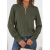 imagePRETTYGARDEN Womens Sweaters Quarter Zip Knit Long Sleeve Business Casual Pullover Tops 2026 Fall Fashion Work OutfitsArmy Green