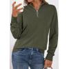 imagePRETTYGARDEN Womens Sweaters Quarter Zip Knit Long Sleeve Business Casual Pullover Tops 2026 Fall Fashion Work OutfitsArmy Green