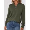 imagePRETTYGARDEN Womens Sweaters Quarter Zip Knit Long Sleeve Business Casual Pullover Tops 2026 Fall Fashion Work OutfitsArmy Green