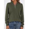 imagePRETTYGARDEN Womens Sweaters Quarter Zip Knit Long Sleeve Business Casual Pullover Tops 2026 Fall Fashion Work OutfitsArmy Green
