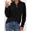 imagePRETTYGARDEN Womens Sweaters Quarter Zip Knit Long Sleeve Business Casual Pullover Tops 2026 Fall Fashion Work OutfitsBlack