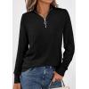 imagePRETTYGARDEN Womens Sweaters Quarter Zip Knit Long Sleeve Business Casual Pullover Tops 2026 Fall Fashion Work OutfitsBlack