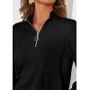 imagePRETTYGARDEN Womens Sweaters Quarter Zip Knit Long Sleeve Business Casual Pullover Tops 2026 Fall Fashion Work OutfitsBlack