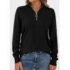 imagePRETTYGARDEN Womens Sweaters Quarter Zip Knit Long Sleeve Business Casual Pullover Tops 2026 Fall Fashion Work OutfitsBlack