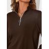 imagePRETTYGARDEN Womens Sweaters Quarter Zip Knit Long Sleeve Business Casual Pullover Tops 2026 Fall Fashion Work OutfitsBrown