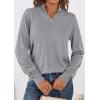 imagePRETTYGARDEN Womens Sweaters Quarter Zip Knit Long Sleeve Business Casual Pullover Tops 2026 Fall Fashion Work OutfitsGrey