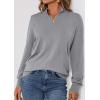 imagePRETTYGARDEN Womens Sweaters Quarter Zip Knit Long Sleeve Business Casual Pullover Tops 2026 Fall Fashion Work OutfitsGrey