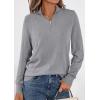 imagePRETTYGARDEN Womens Sweaters Quarter Zip Knit Long Sleeve Business Casual Pullover Tops 2026 Fall Fashion Work OutfitsGrey
