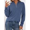 imagePRETTYGARDEN Womens Sweaters Quarter Zip Knit Long Sleeve Business Casual Pullover Tops 2026 Fall Fashion Work OutfitsGrey Blue