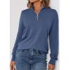 imagePRETTYGARDEN Womens Sweaters Quarter Zip Knit Long Sleeve Business Casual Pullover Tops 2026 Fall Fashion Work OutfitsGrey Blue
