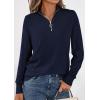 imagePRETTYGARDEN Womens Sweaters Quarter Zip Knit Long Sleeve Business Casual Pullover Tops 2026 Fall Fashion Work OutfitsNavy Blue
