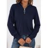 imagePRETTYGARDEN Womens Sweaters Quarter Zip Knit Long Sleeve Business Casual Pullover Tops 2026 Fall Fashion Work OutfitsNavy Blue
