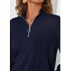 imagePRETTYGARDEN Womens Sweaters Quarter Zip Knit Long Sleeve Business Casual Pullover Tops 2026 Fall Fashion Work OutfitsNavy Blue