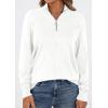imagePRETTYGARDEN Womens Sweaters Quarter Zip Knit Long Sleeve Business Casual Pullover Tops 2026 Fall Fashion Work OutfitsWhite